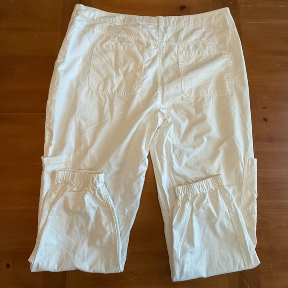 Sundance Size 16 Women’s Eyelet Pocket Cotton Pants White Beachy. Button Front - Picture 2 of 8